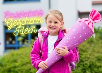 Geschenke zur Einschulung - Mädchen mit Schultüte 